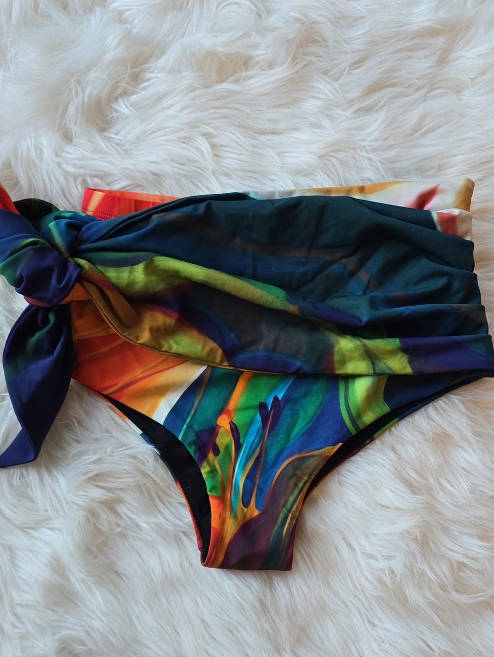 BFYNE Zoey Multicolor Printed Side Tie Bikini Bottom SIZE S